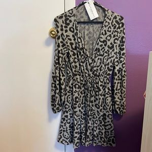 NanaMacs original gray animal print dress. Size small. NWT